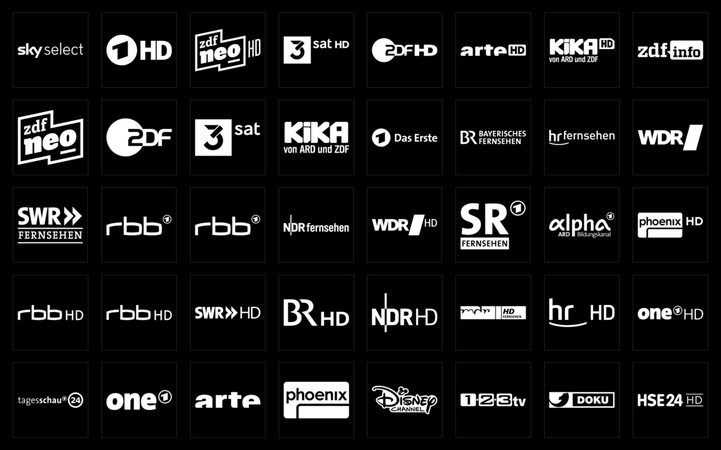 Picons Weiß TV-Senderlogos DVB-C