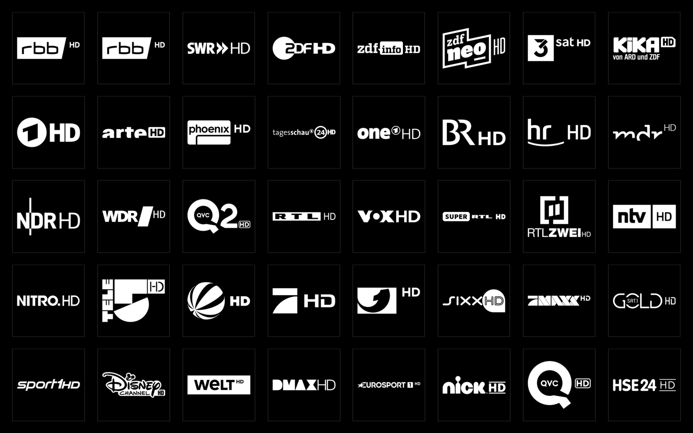 Picons Weiß TV-Senderlogos DVB-T2